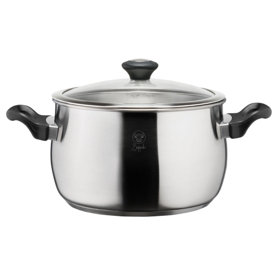 Buffalo 6公升 不銹鋼加厚雙耳煲連玻璃蓋 (此產品為換購贈品,不可單獨銷售) 數量有限，換完即止。