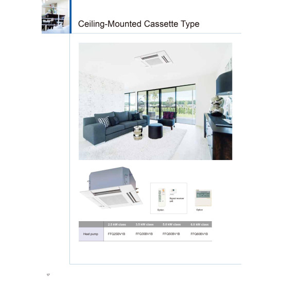 DAIKIN 大金 匹半 FFQ35BV1B9 多聯卡式嵌入型冷暖無線遙控分體機 (需另外加配室外機)